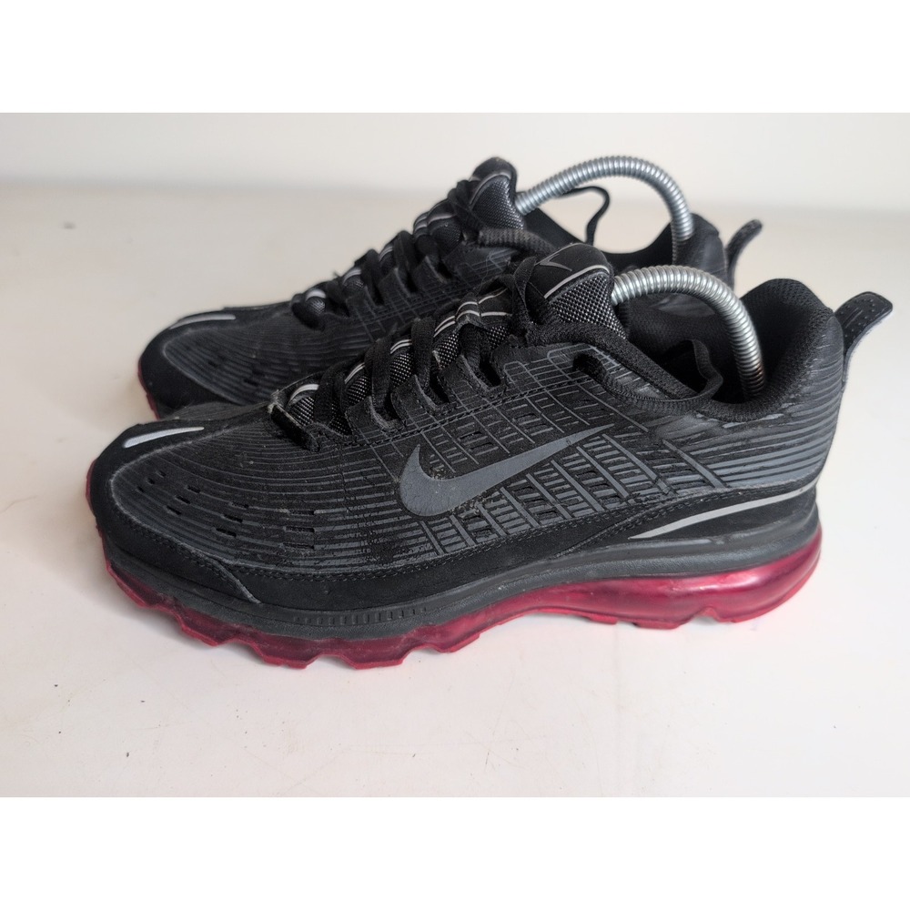 Nike Air Max 2006 Leather Black Gray Red Mens Size 8.5 Athletic Shoe 525230-006